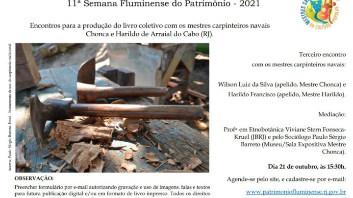 Museu da Pesca de Arraial do Cabo realiza última live do encontro virtual com mestres de canoas de boçarda, nesta quinta-feira (21).