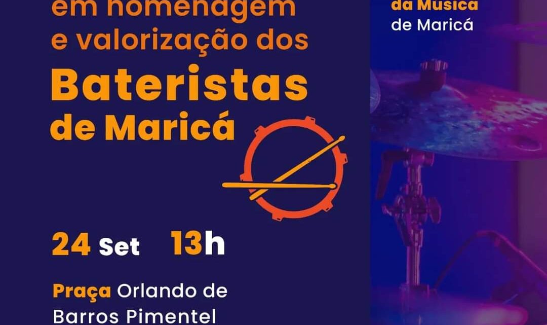 Câmara Setorial de Música de Maricá homenageia bateristas em ato no Centro