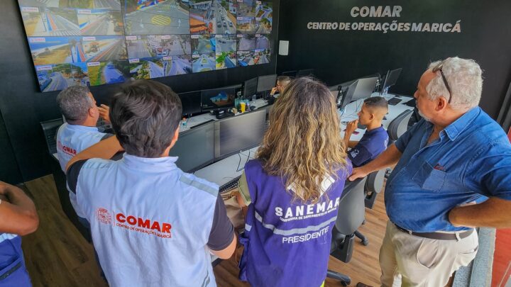 Técnicos da Sanemar visitam o Centro de Operações de Maricá (Comar)