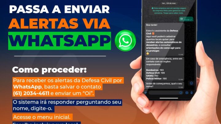 Defesa Civil de Maricá divulga WhatsApp para envio de alertas de desastres para a população