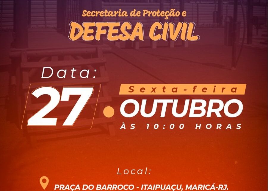 Defesa Civil Itinerante chega a Itaipuaçu nesta sexta-feira (27/10)
