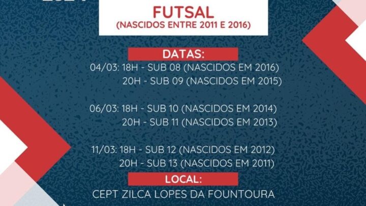 Secretaria de Esporte e Lazer divulga data da seletiva de futsal