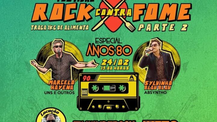 Festival ‘Rock contra fome’ acontece neste sábado (24/02) em Itaipuaçu
