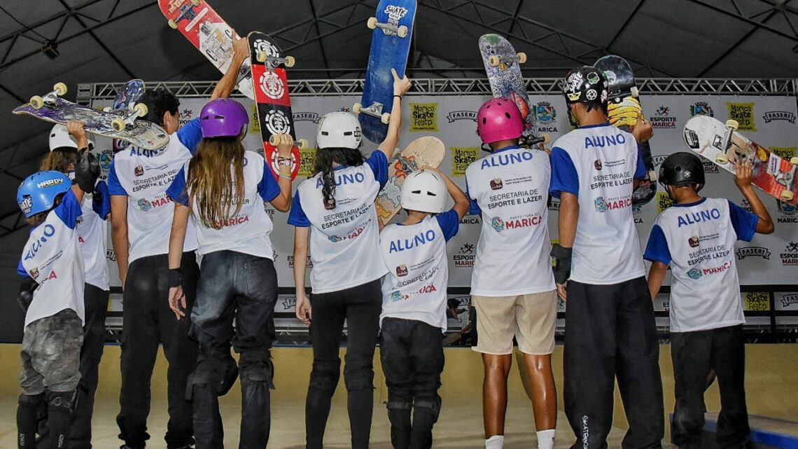 Alunos do projeto Maricá Esporte Presente testam arena do festival Skate Fest’