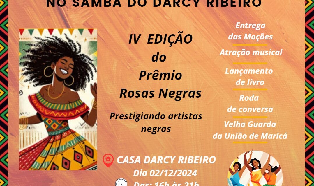 4ª edição do Prêmio Rosas Negras acontece nesta segunda-feira (02/12)