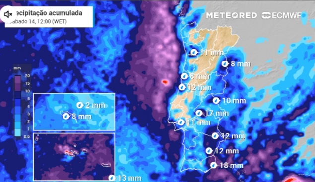 Entre hoje e manha, uma frente da ‘supertempestade’ Éowyn atravessará Portugal com chuva e vento forte