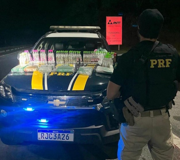 Carga de maconha e lança-perfume é apreendido pela PRF na Região Serrana do Rio