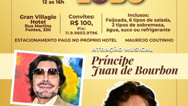Cantor Príncipe Juan de Bourbon é atração musical na FEIJOADA DO LEÃO LOBO
