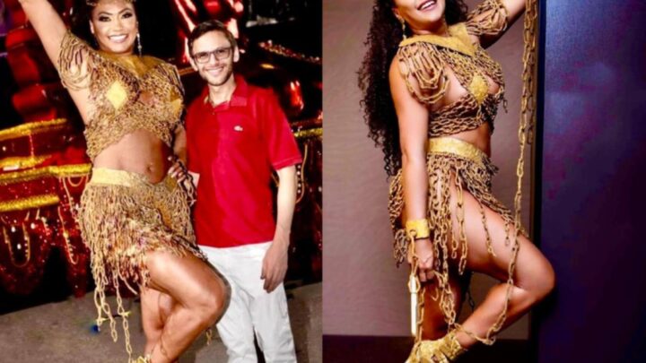 Adriana Santos celebra a força feminina com look de barbante e látex assinado pelo maquiador Anderson Natio