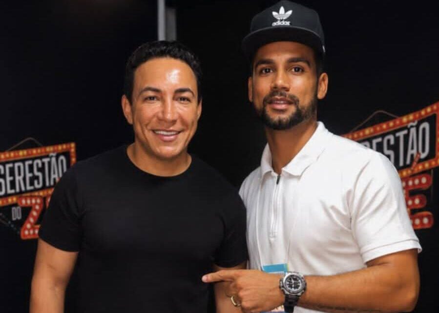 Thiago Capixaba e o empresário Nelinho Miranda no evento dos 136 anos de Cariacica