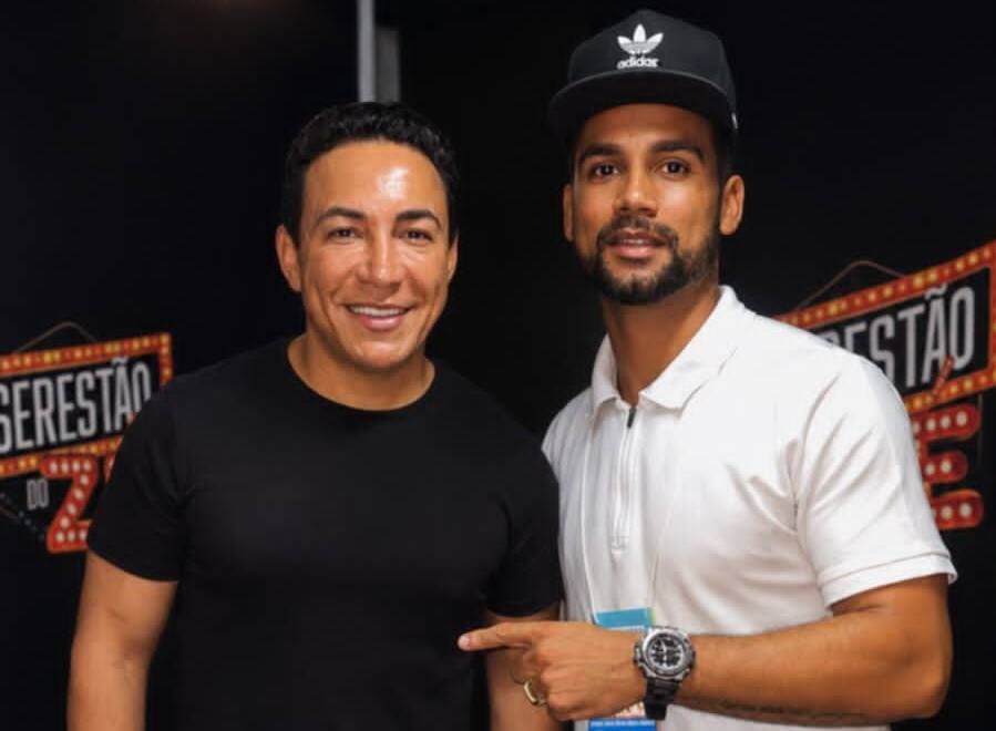 Thiago Capixaba e o empresário Nelinho Miranda no evento dos 136 anos de Cariacica